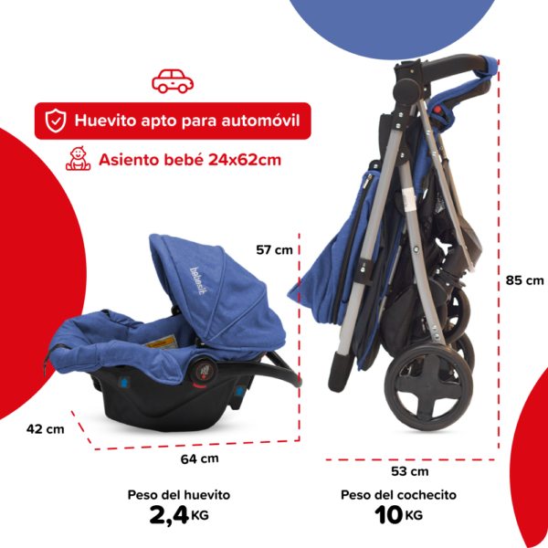 COCHESITO BEBESIT TRAVEL SYSTEM CON MANILLAR REBATIBLE - Image 4
